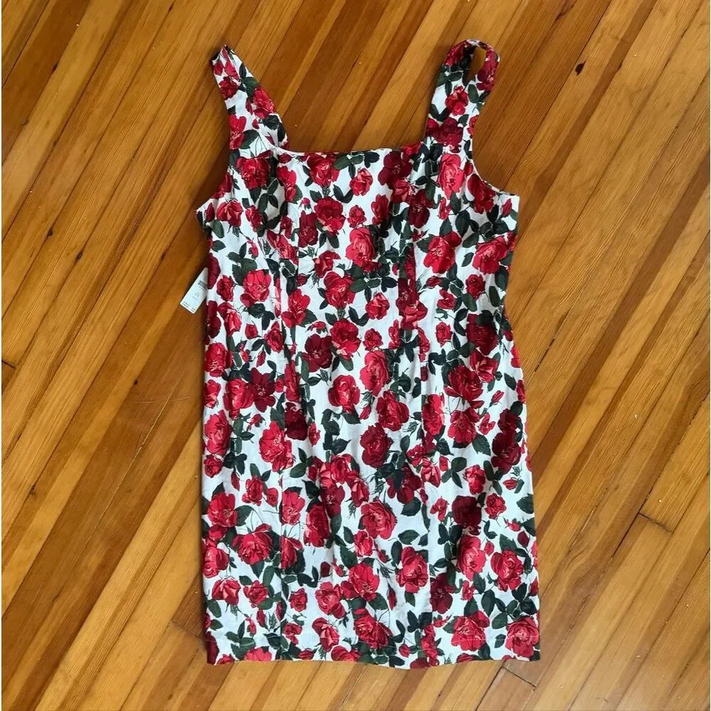 Maeve NWT Rose Print Sleeveless Square-Neck Knee-Length Dress Size 2XL